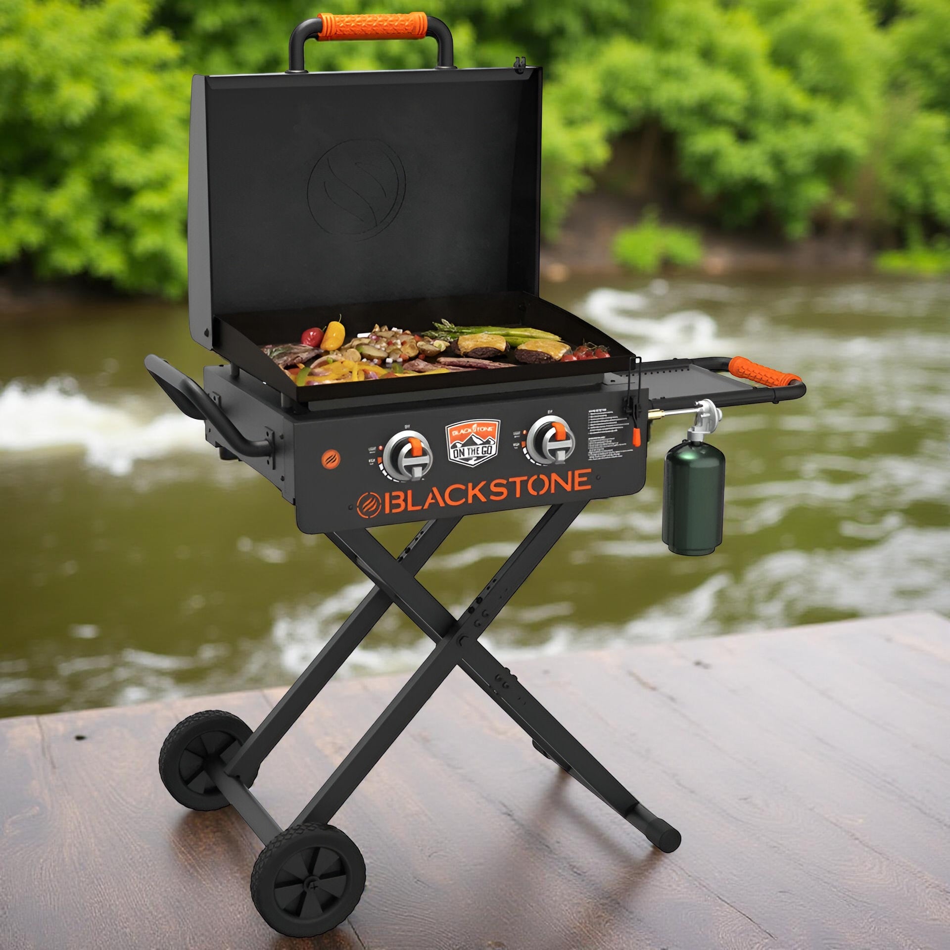 Blackstone 22" On The Go Flexfold 2-Burner Portable Propane Griddle with Foldable Legs