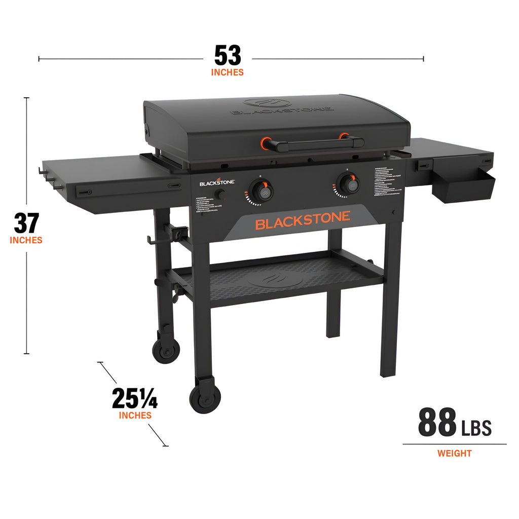 Blackstone 2-Burner 28" Omnivore Propane Griddle with Hood – Outdoor Flat Top Gas Grill for BBQ, Camping & Patio Cooking