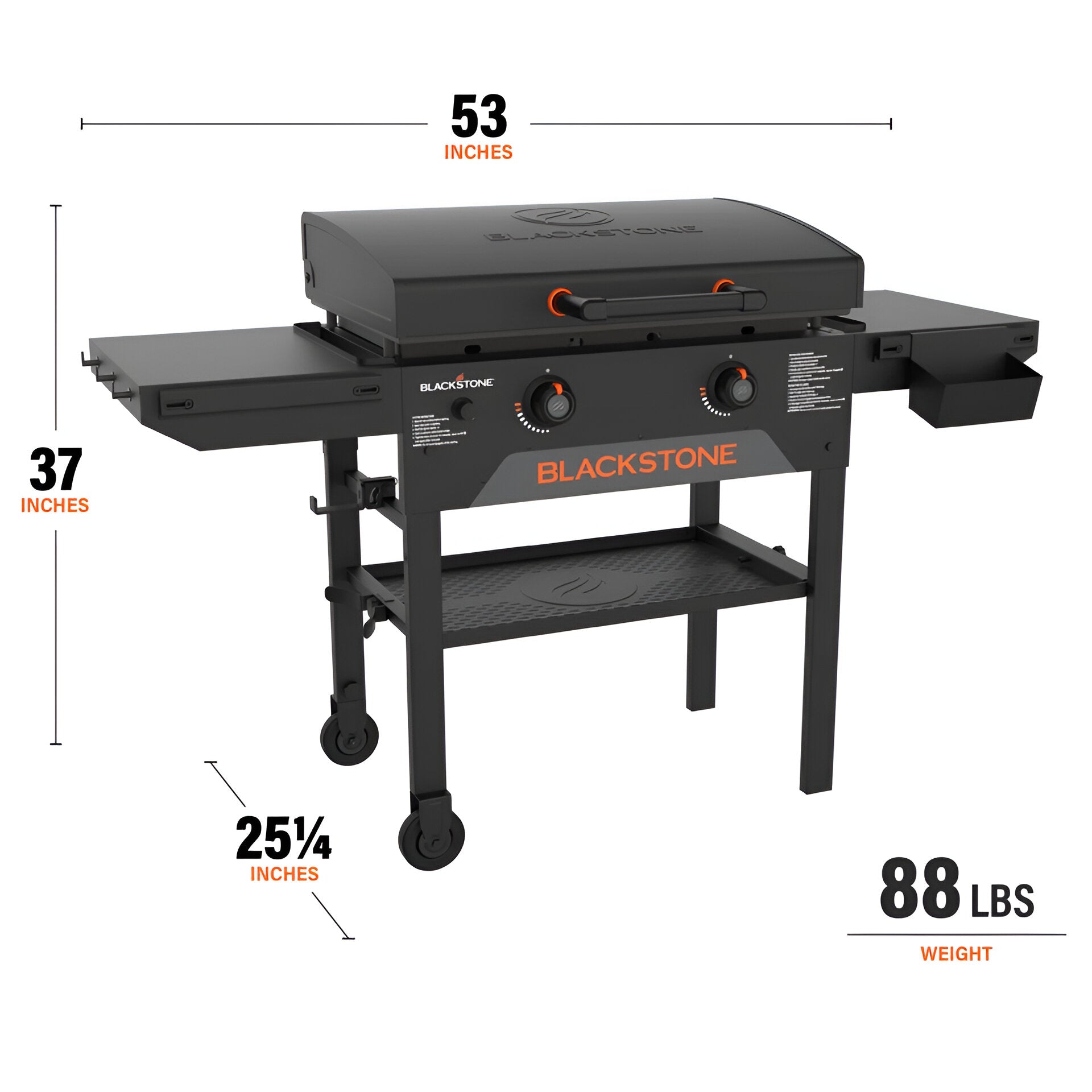 Blackstone 2-Burner 28" Omnivore Propane Griddle with Hood – Outdoor Flat Top Gas Grill for BBQ, Camping & Patio Cooking