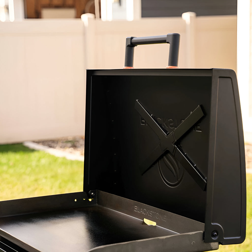 Blackstone 2-Burner 28" Omnivore Propane Griddle with Hood – Outdoor Flat Top Gas Grill for BBQ, Camping & Patio Cooking