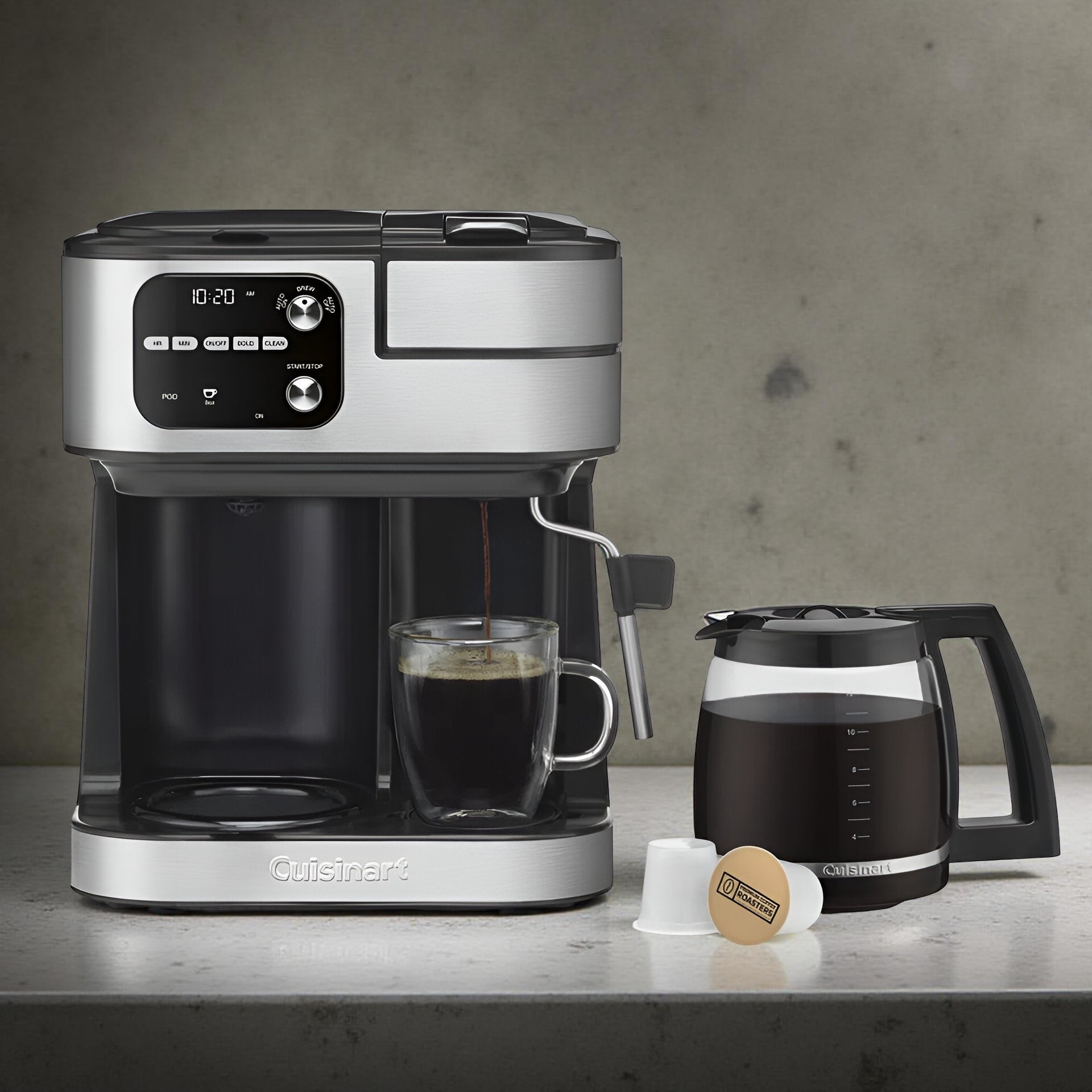 Cuisinart Coffee Center Barista Bar 4-in-1 Coffeemaker – Single-Serve Coffee, Espresso & Nespresso Capsule Compatible Machine
