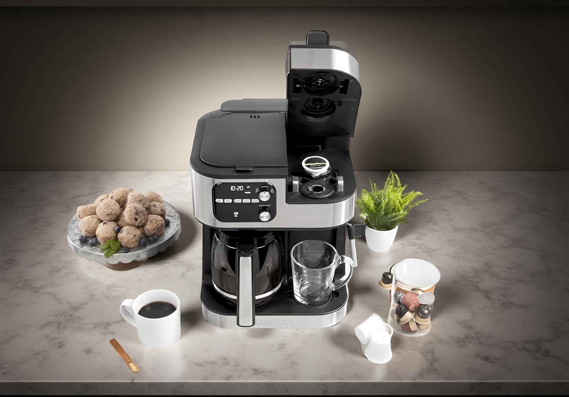 Cuisinart Coffee Center Barista Bar 4-in-1 Coffeemaker – Single-Serve Coffee, Espresso & Nespresso Capsule Compatible Machine