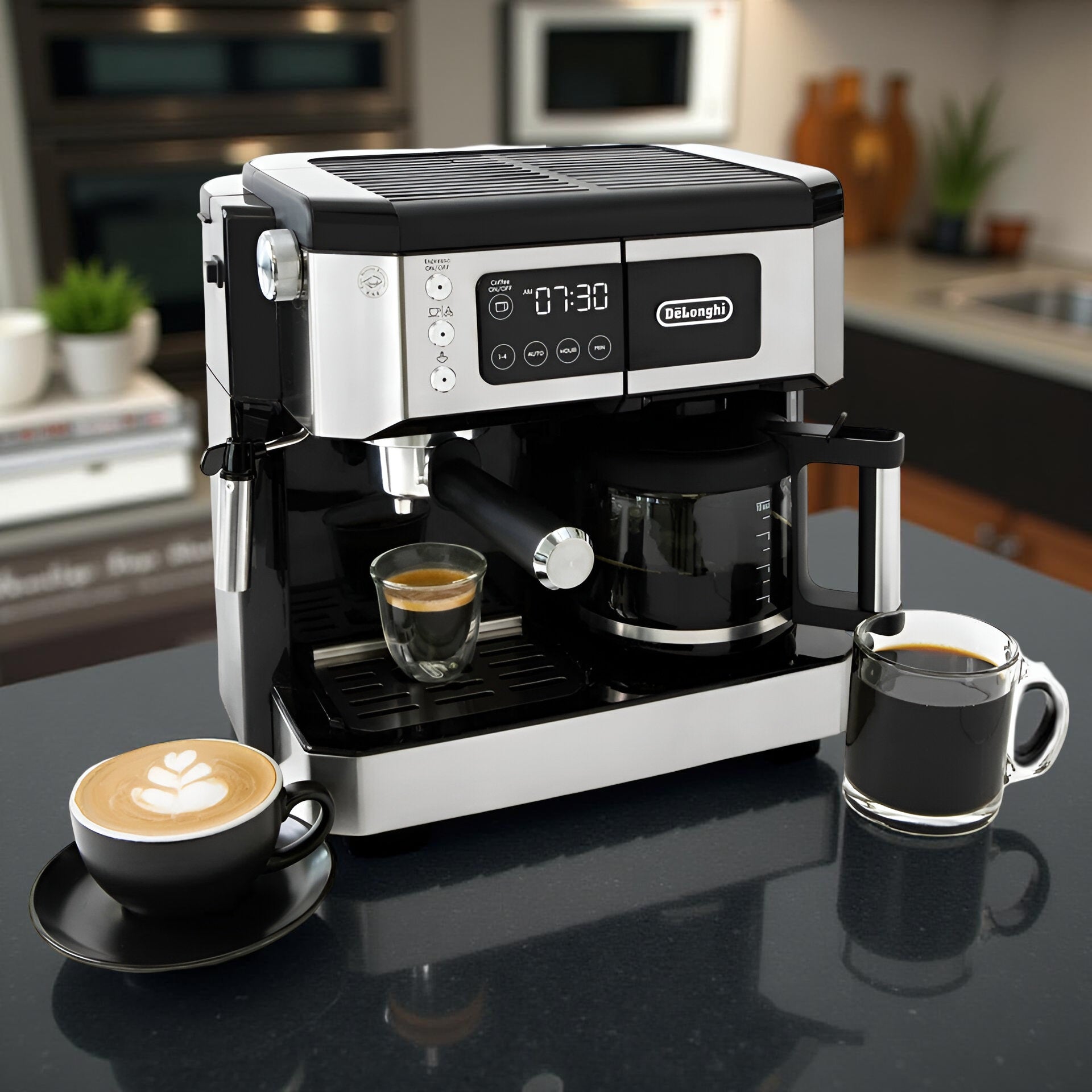De'Longhi COM530M Coffee and Espresso Combo Brewer – Dual Heating System, Milk Frother & 2-in-1 Barista-Style Machine for Home Brewing