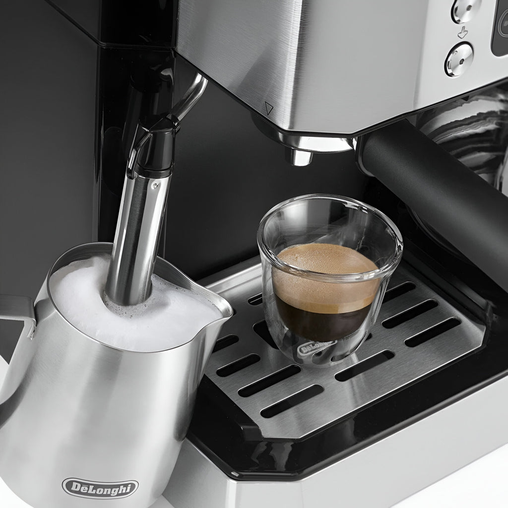 De'Longhi COM530M Coffee and Espresso Combo Brewer – Dual Heating System, Milk Frother & 2-in-1 Barista-Style Machine for Home Brewing