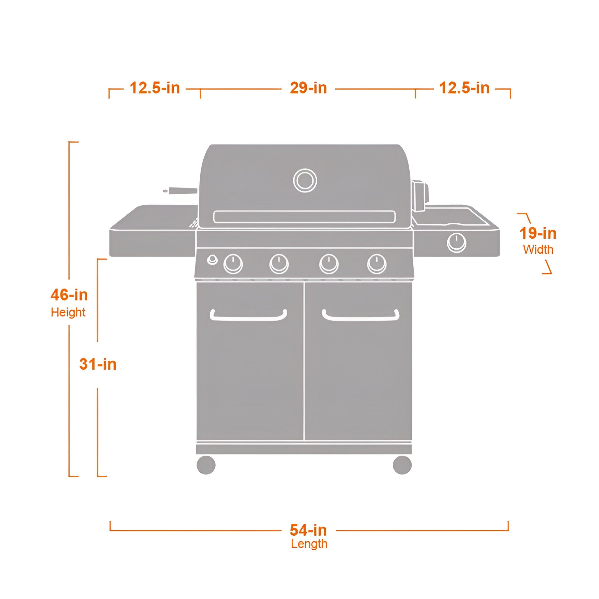 Monument Grills 17842 – 4-Burner Propane Gas Grill with Rotisserie Kit, Side Burner, LED Controls & Warming Rack | Outdoor Stainless Steel BBQ Grill for Patio & Backyard Cooking