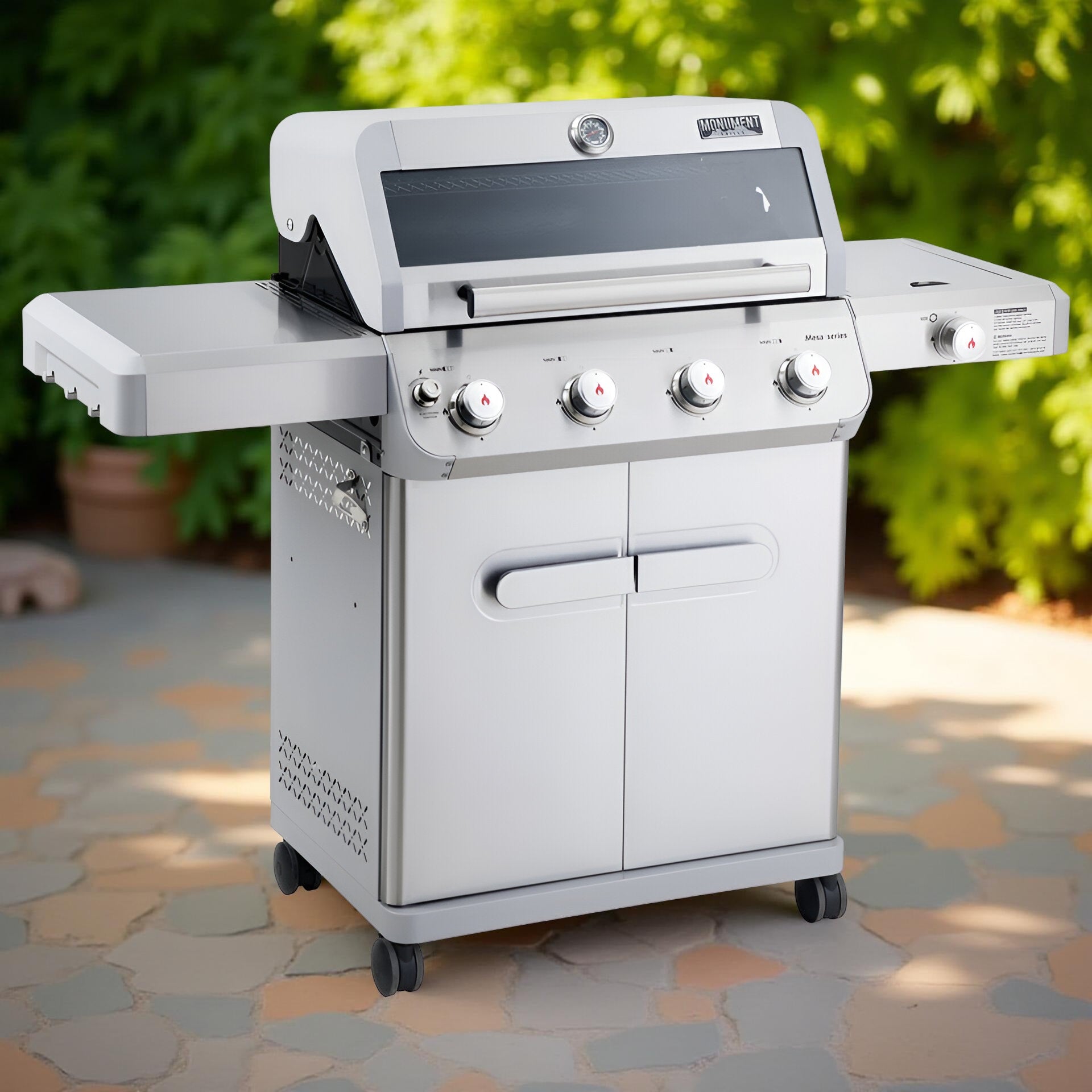 Monument Grills Mesa 405K – 4+1-Burner Propane Gas Grill with Side Burner | Stainless Steel Outdoor BBQ Grill for Patio & Backyard Cooking