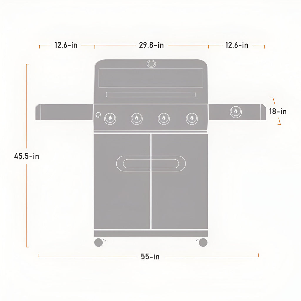 Monument Grills Mesa 405K – 4+1-Burner Propane Gas Grill with Side Burner | Stainless Steel Outdoor BBQ Grill for Patio & Backyard Cooking