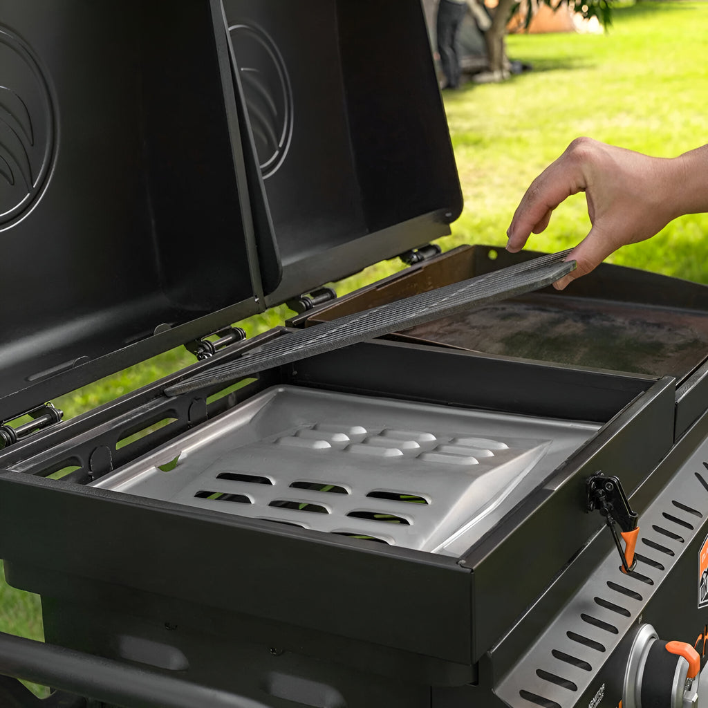 Blackstone On The Go 17 Tailgater Grill & Griddle Combo – Portable Propane Outdoor BBQ for Camping, Tailgating & Patio Cooking