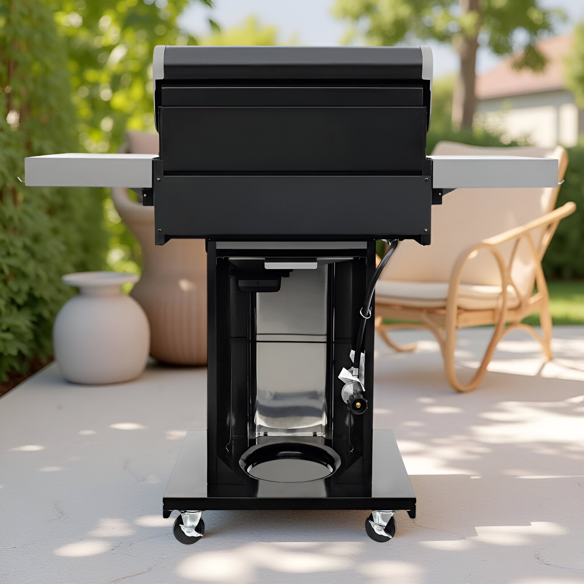 Permasteel 3-Burner Propane Gas Grill – Compact Outdoor BBQ with Foldable Side Tables & Tool Hooks