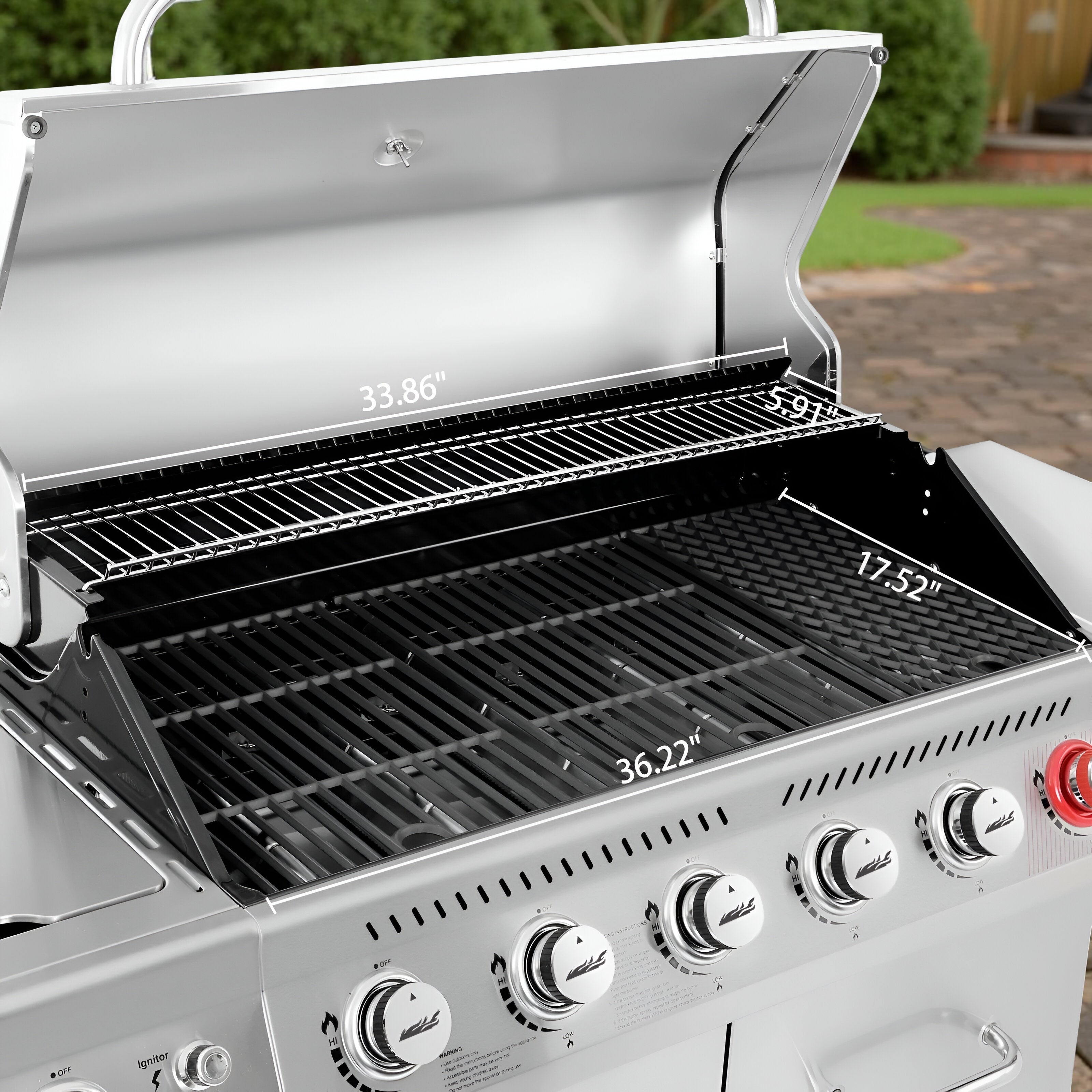 Royal Gourmet 6-Burner Propane Gas Grill with Sear Burner & Side Burner – Outdoor BBQ Grill for Patio, Backyard & Family Cookouts